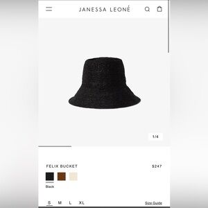 JANESSA LEONÉ Felix straw bucket hat black Small